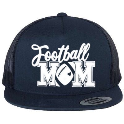 Mom's Little League Football Jr High School Football Mom Funny Gift Flat Bill Trucker Hat