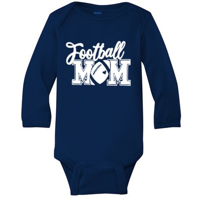 Mom's Little League Football Jr High School Football Mom Funny Gift Baby Long Sleeve Bodysuit