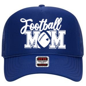 Mom's Little League Football Jr High School Football Mom Funny Gift High Crown Mesh Back Trucker Hat