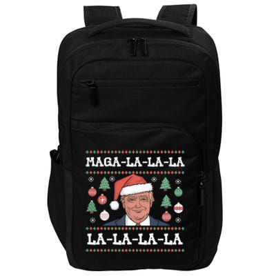 Maga La La La Donald Trump Potus 47 Ugly Christmas Impact Tech Backpack