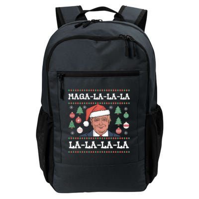 Maga La La La Donald Trump Potus 47 Ugly Christmas Daily Commute Backpack