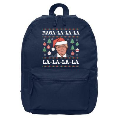 Maga La La La Donald Trump Potus 47 Ugly Christmas 16 in Basic Backpack