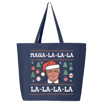 Maga La La La Donald Trump Potus 47 Ugly Christmas 25L Jumbo Tote