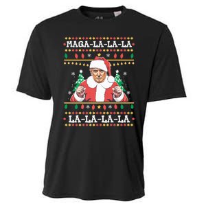 Maga La La La Funny Trump Ugly Christmas Sweater Xmas 2024 Cooling Performance Crew T-Shirt