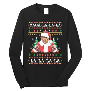 Maga La La La Funny Trump Ugly Christmas Sweater Xmas 2024 Long Sleeve Shirt