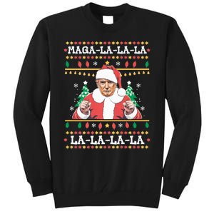 Maga La La La Funny Trump Ugly Christmas Sweater Xmas 2024 Tall Sweatshirt