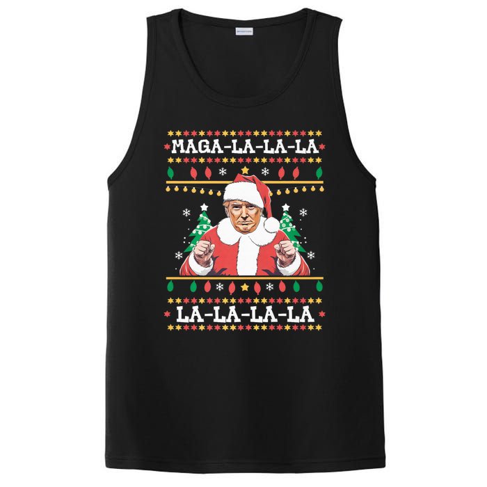 Maga La La La Funny Trump Ugly Christmas Sweater Xmas 2024 PosiCharge Competitor Tank