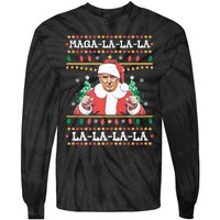 Maga La La La Funny Trump Ugly Christmas Sweater Xmas 2024 Tie-Dye Long Sleeve Shirt