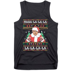 Maga La La La Funny Trump Ugly Christmas Sweater Xmas 2024 Tank Top