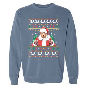 Maga La La La Funny Trump Ugly Christmas Sweater Xmas 2024 Garment-Dyed Sweatshirt