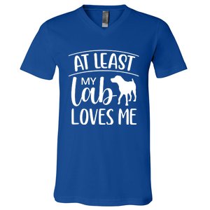 My Lab Loves Me Labrador Retriever Dog Valentine's Day Funny Gift V-Neck T-Shirt