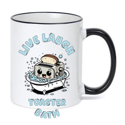 Mandatoryfunday Live Laugh Toaster Bath 11oz Black Color Changing Mug