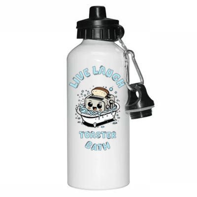 Mandatoryfunday Live Laugh Toaster Bath Aluminum Water Bottle 