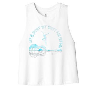 Music Lover Life Is Short But Sweet For Certain Guitar Women's Racerback Cropped Tank