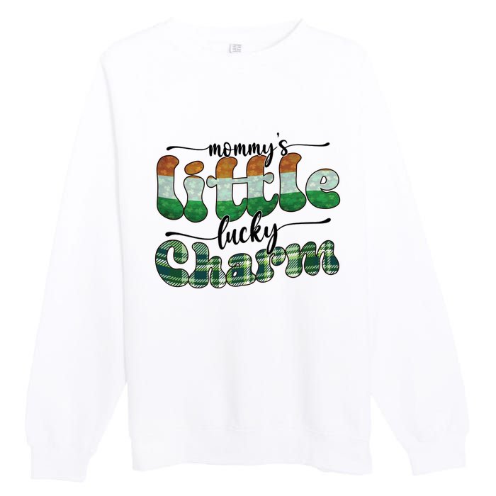 Mommy's Little Lucky One Plaid St Pattricks Day Premium Crewneck Sweatshirt