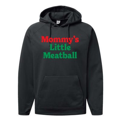 Mommy's Little Meatball Italian Ironic Funny Meme Trendy Unisex Performance Fleece Hoodie