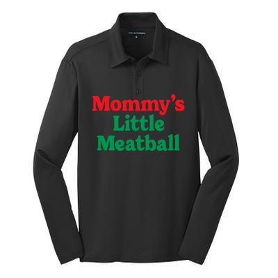 Mommy's Little Meatball Italian Ironic Funny Meme Trendy Unisex Silk Touch Performance Long Sleeve Polo