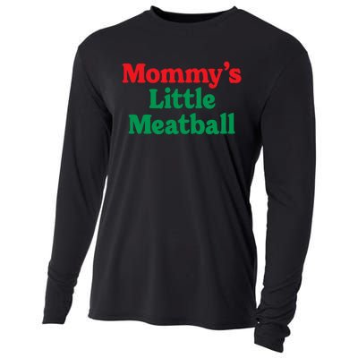 Mommy's Little Meatball Italian Ironic Funny Meme Trendy Unisex Cooling Performance Long Sleeve Crew