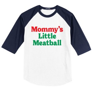 Mommy's Little Meatball Italian Ironic Funny Meme Trendy Unisex Baseball Sleeve Shirt