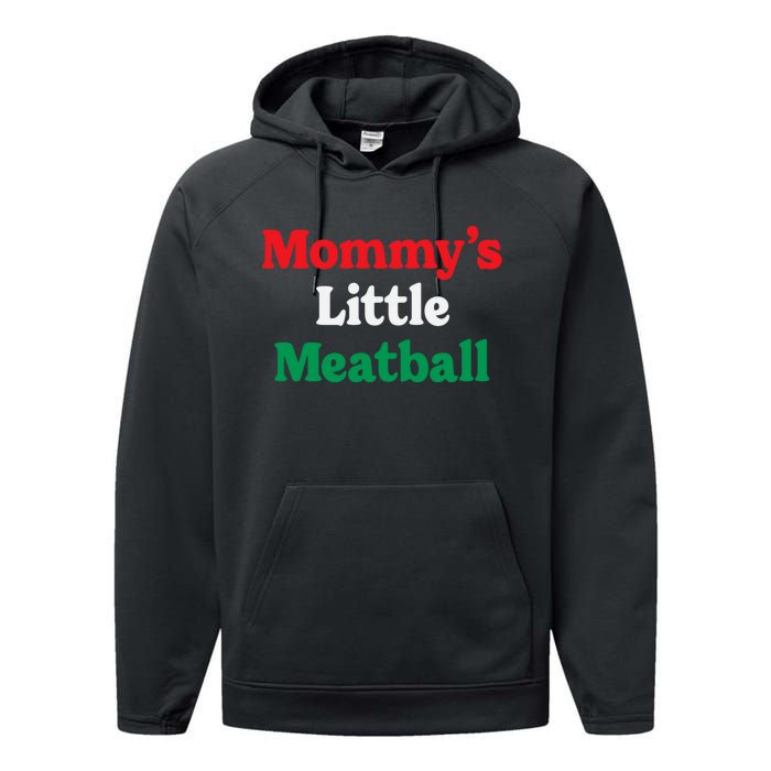 Mommy's Little Meatball Italian Ironic Funny Meme Trendy Unisex Performance Fleece Hoodie