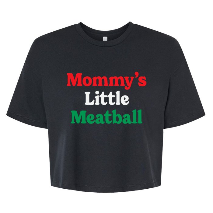 Mommy's Little Meatball Italian Ironic Funny Meme Trendy Unisex Bella+Canvas Jersey Crop Tee