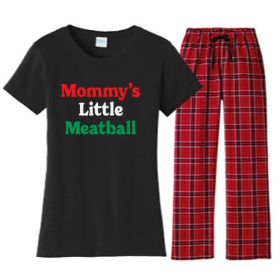 Mommy's Little Meatball Italian Ironic Funny Meme Trendy Unisex Women's Flannel Pajama Set