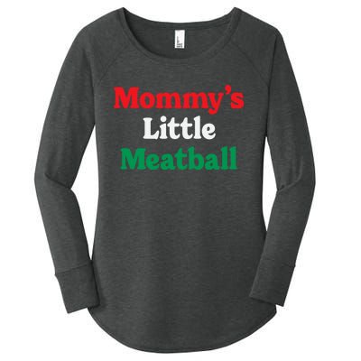 Mommy's Little Meatball Italian Ironic Funny Meme Trendy Unisex Women's Perfect Tri Tunic Long Sleeve Shirt