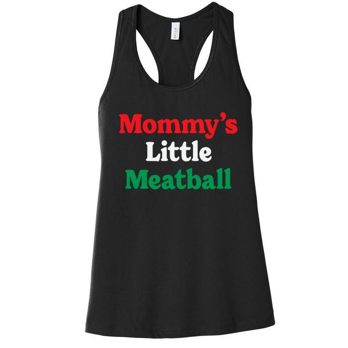 Mommy's Little Meatball Italian Ironic Funny Meme Trendy Unisex Women's Racerback Tank