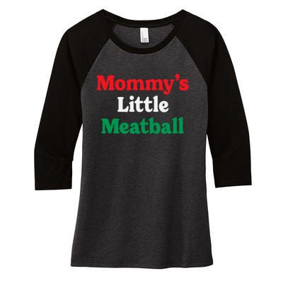 Mommy's Little Meatball Italian Ironic Funny Meme Trendy Unisex Women's Tri-Blend 3/4-Sleeve Raglan Shirt