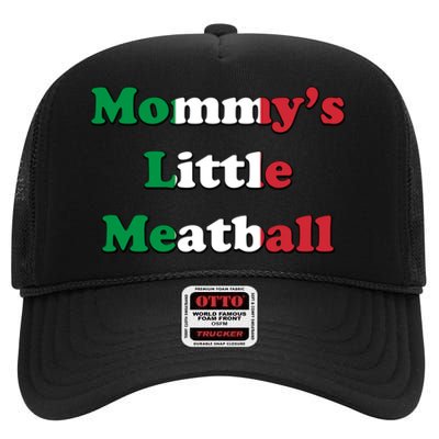 Mommy's Little Meatball Italian Ironic Funny Meme Trendy Unisex High Crown Mesh Back Trucker Hat