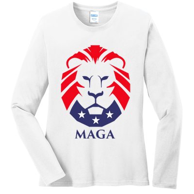 Maga Lion Ladies Long Sleeve Shirt