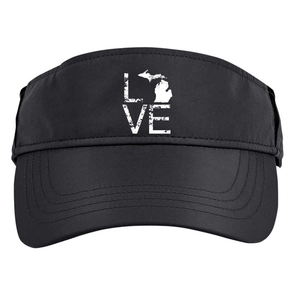 Michigan Love Mi State Home Pride Map Distressed Adult Drive Performance Visor