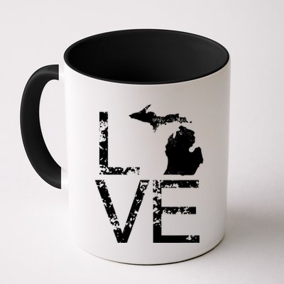 Michigan Love Mi State Home Pride Map Distressed Mug