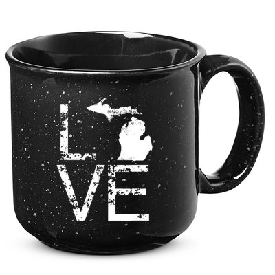 Michigan Love Mi State Home Pride Map Distressed 15oz Campfire Ceramic Mug