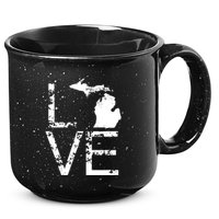 Michigan Love Mi State Home Pride Map Distressed 15oz Campfire Ceramic Mug