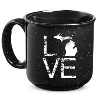 Michigan Love Mi State Home Pride Map Distressed 15oz Campfire Ceramic Mug