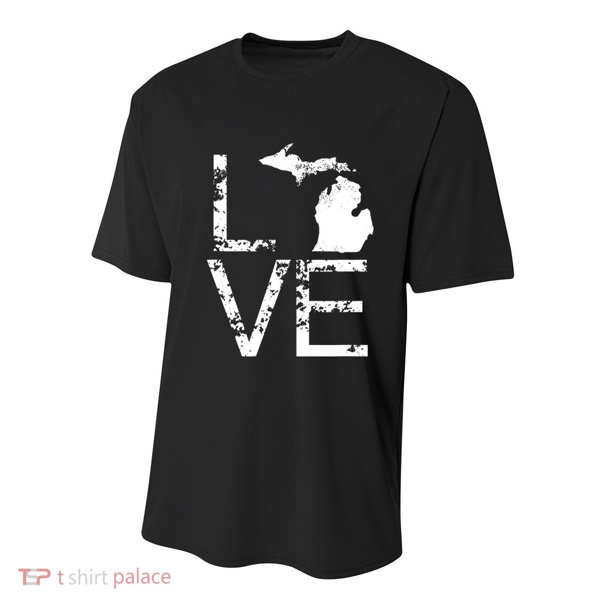 Michigan Love Mi State Home Pride Map Distressed Youth Performance Sprint T-Shirt