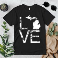 Michigan Love Mi State Home Pride Map Distressed Premium T-Shirt