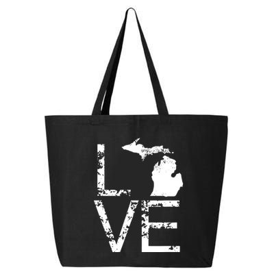 Michigan Love Mi State Home Pride Map Distressed 25L Jumbo Tote