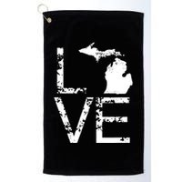 Michigan Love Mi State Home Pride Map Distressed Golf Towel