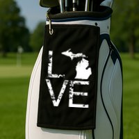 Michigan Love Mi State Home Pride Map Distressed Golf Towel