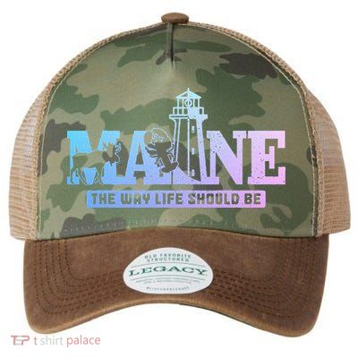 Maine Lighthouse Moose Lobster Pride Vintage Souvenir Legacy Tie Dye Trucker Hat
