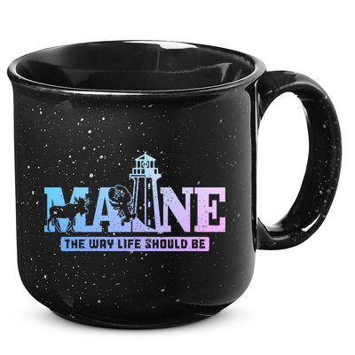 Maine Lighthouse Moose Lobster Pride Vintage Souvenir 15oz Campfire Ceramic Mug