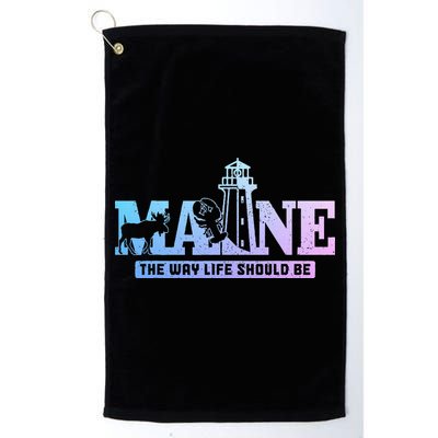 Maine Lighthouse Moose Lobster Pride Vintage Souvenir Golf Towel
