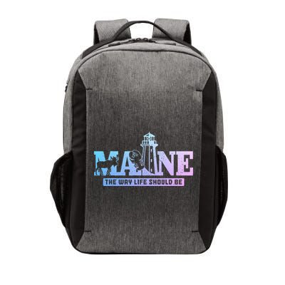Maine Lighthouse Moose Lobster Pride Vintage Souvenir Vector Backpack