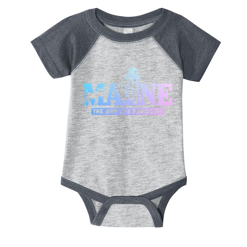 Maine Lighthouse Moose Lobster Pride Vintage Souvenir Infant Baby Jersey Bodysuit