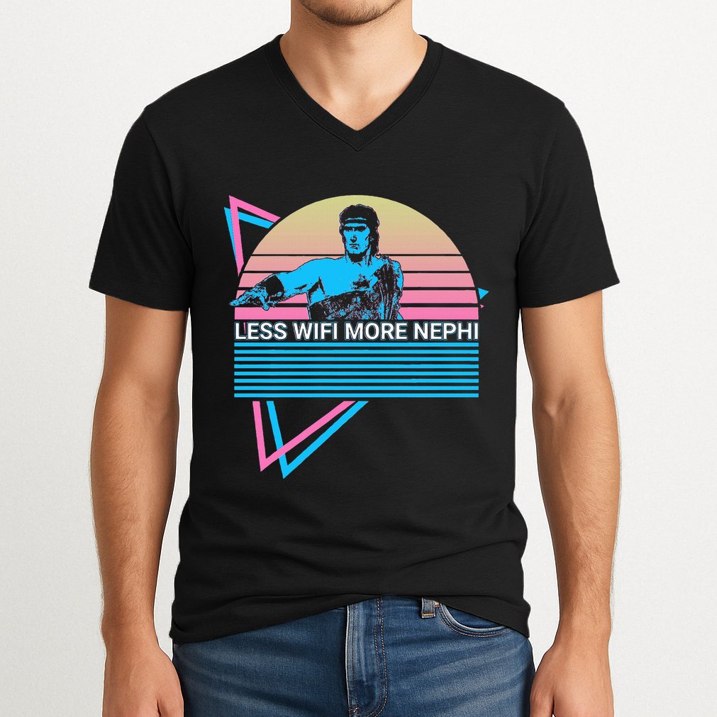 Mormon Lds Missionary Less Wifi More Nephi V-Neck T-Shirt