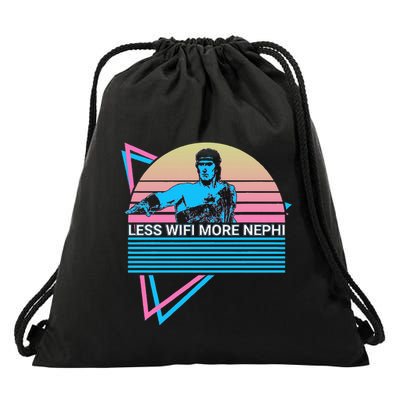 Mormon Lds Missionary Less Wifi More Nephi Drawstring Bag
