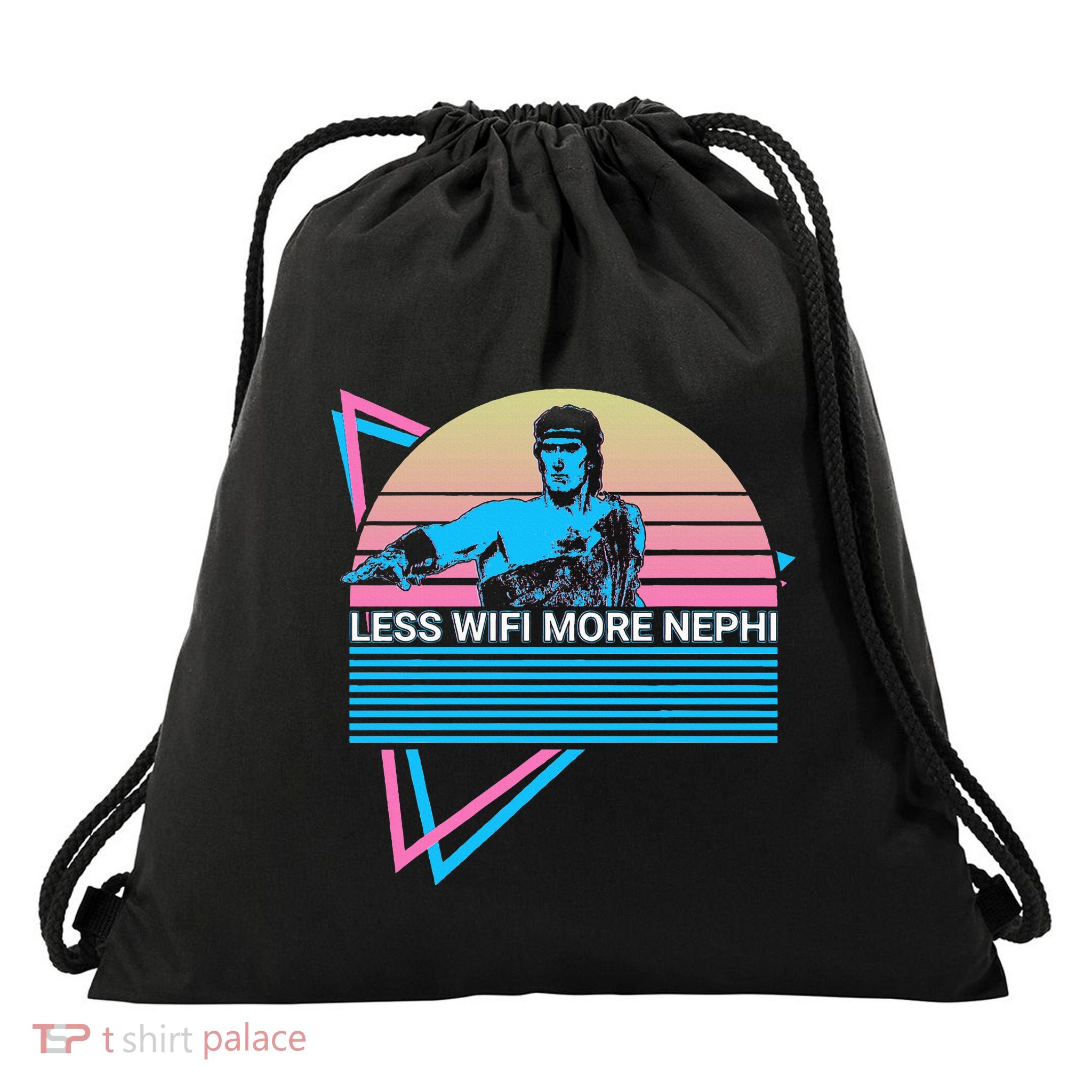 Mormon Lds Missionary Less Wifi More Nephi Drawstring Bag