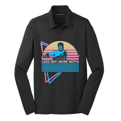 Mormon Lds Missionary Less Wifi More Nephi Silk Touch Performance Long Sleeve Polo